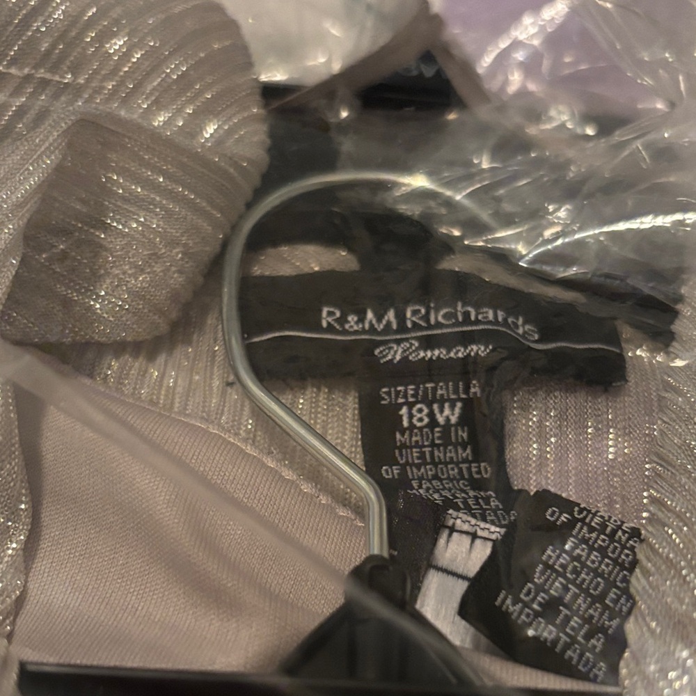 R&M Richards Shimmering Cream Jumpsuit